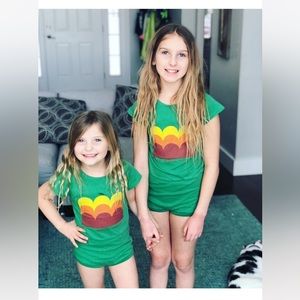 The Animals Observatory green Molto Rabbit Body suit romper wave sun girls 6